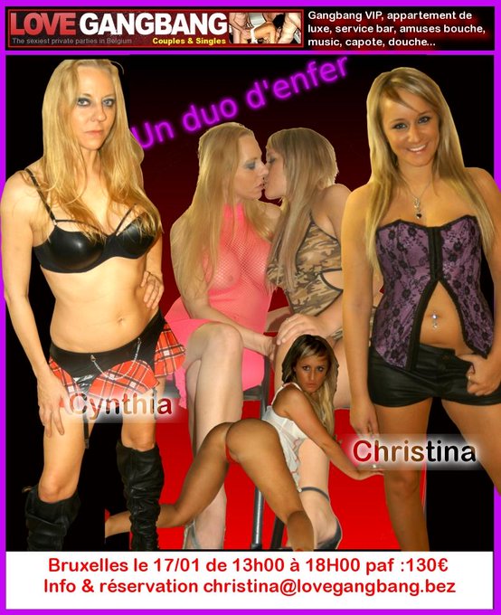 ma copine Christina 19 ans et moi Cynthia Fun seront en gangbang le 17/1 ca va etre chaud, nous adorons