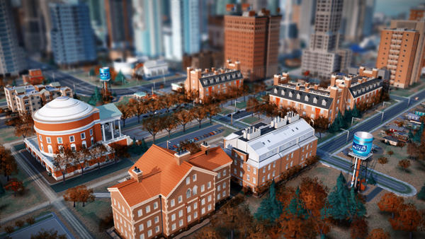 Chris's University Campus, with dorms, an engineering department, school of law, science dept, school of medicine, etc.