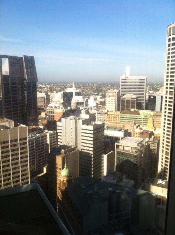 SydneyExecutive's tweet photo. Good morning Sydney! Lovely view from 1 Bligh St looking West. http://t.co/OeUnXCmb