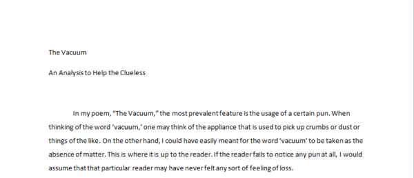 A student recently submitted this to me as an assignment where she had to pose as me and analyze a poem of mine. Pt1