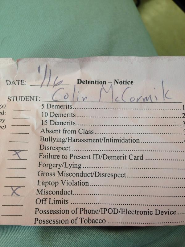 CSnap_McDiesel's tweet image. Heyy! Colin McCormik got two detentions! Go back to the wild grizzly Adams. #treeboy