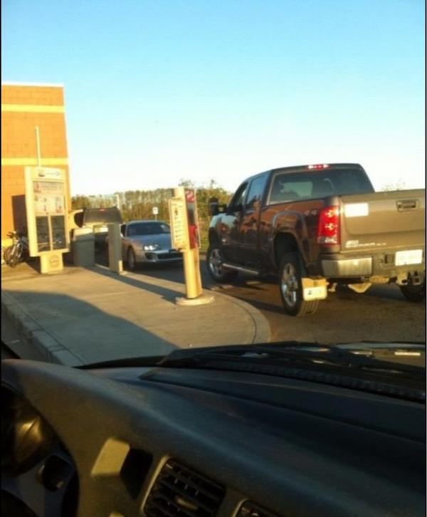 timsproblemz's tweet image. I dared my buddy to go through drive thru in Reverse..... I guess I owe him money #TimHortonsProblems