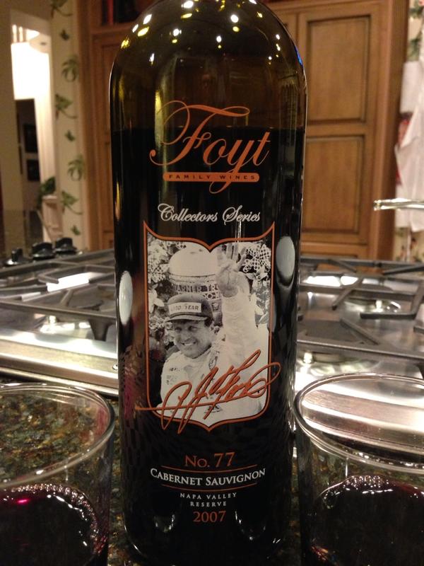lauralgeorge's tweet photo. Celebrating AJ's 78th birthday with a bottle of No 77 Cabernet http://t.co/X3hUE4tC
