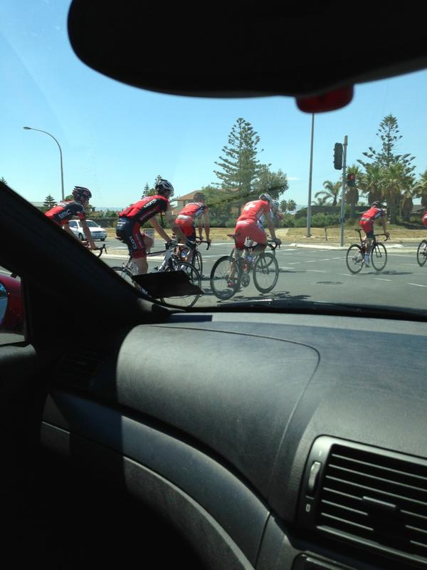 AndreiP_JBaus's tweet photo. Just spotted #Adelaide! @BMCProTeam on Military Rd, Tennyson. Good luck in @tourdownunder http://t.co/HDVC6mmI