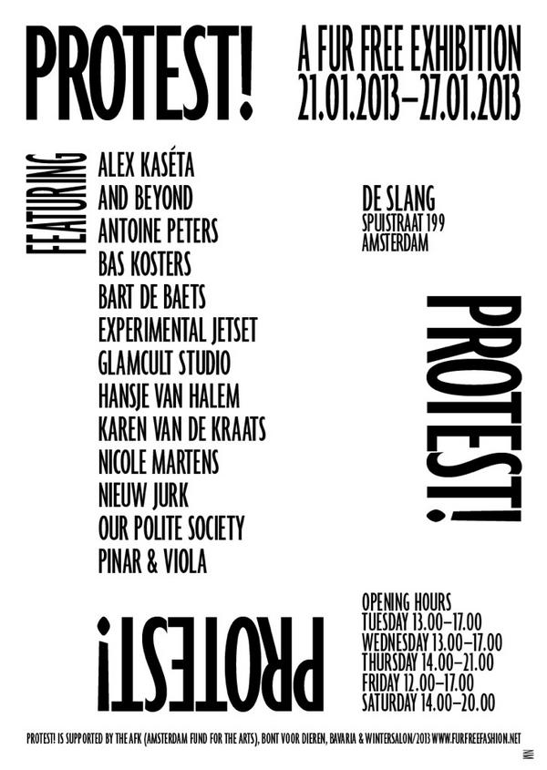 There we go! You are all invited to PROTEST a #furfreefashion poster exhibition. Opening Monday.