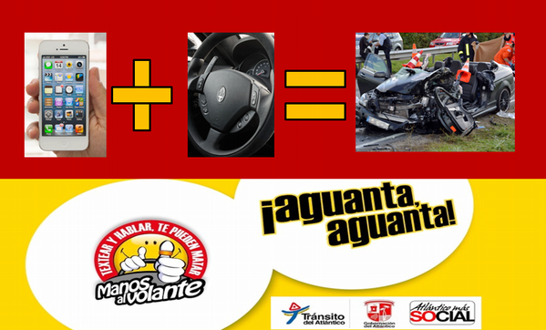 ManosAlVolante's tweet photo. Celular + Carro una combinaci��n que puede resultar faltal. http://t.co/KyFFIGhJ