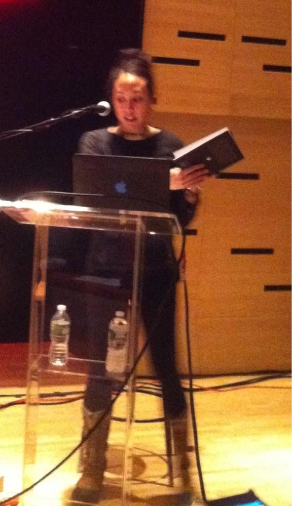 hello_rev's tweet photo. At #storycode @marisa_jahn kicks off by showing wearable music instruments and Pro+agonist too! http://t.co/dUEbQiS9