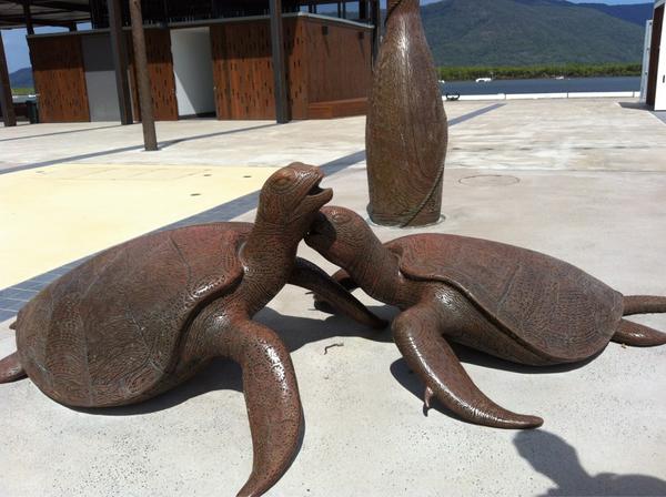 More #outdoorsculptures #Cairns Wharf precinct, designed & created by local #TorresStraitIslander artist #DennisNona