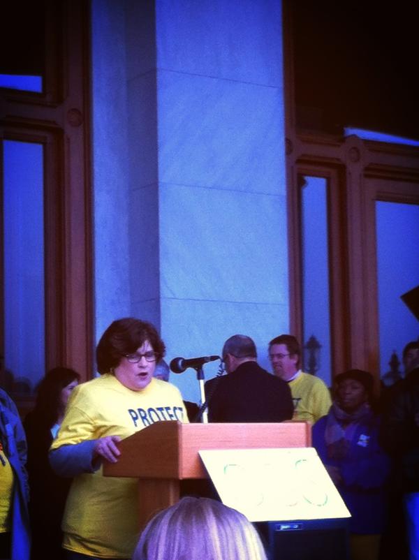 YWCAHARTFORD's tweet image. @YWCAHARTFORD CEO Deborah Ullman speaks at #saveoursafetynet rally. &quot;We are a caring community of people.&quot;