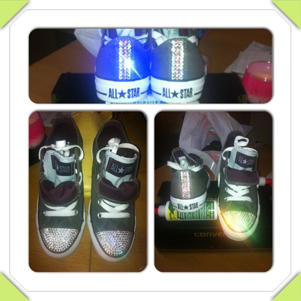 Adult size 5 swarovski converse just finished :)