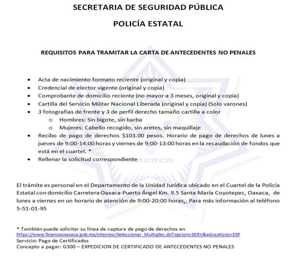 Policia Estatal Sur Twitter Requisitos Para Tramitar La Carta De Antecedentes No Penales Oaxaca Twitteroax Http T Co Mem72tav Twitter