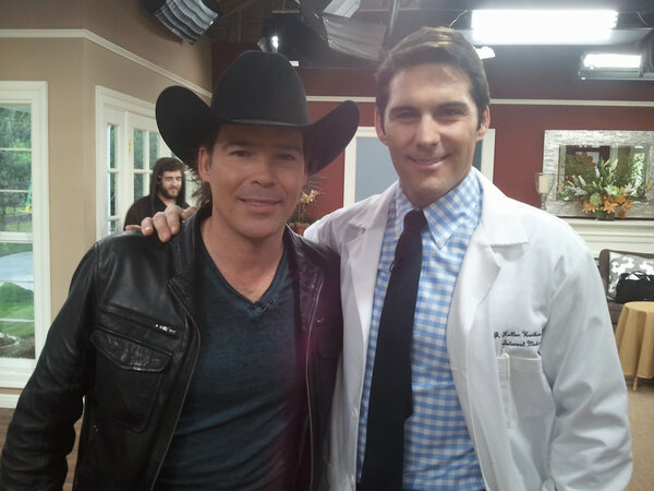 DrKellerW's tweet photo. fun day on set of Home&amp;Family discussing the #flu with @ClayWalker.  Catch it tomorrow on @hallmarkchannel! http://t.co/50FHsLLq