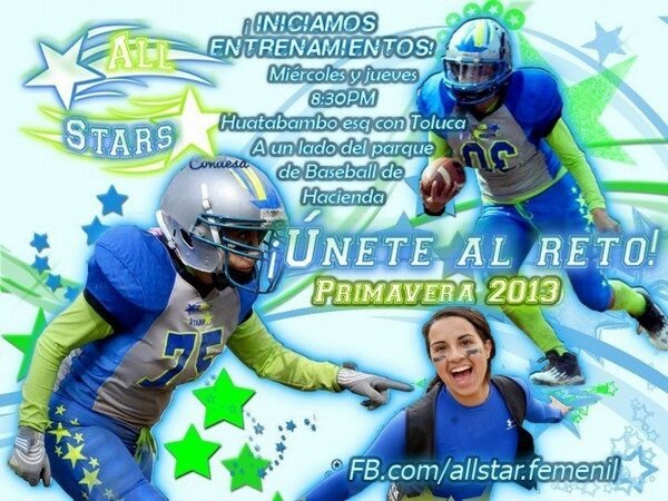 fxf_mexico's tweet photo. El equipo de All Stars te esperan en la Condesa para que conozcas la adrenalina de jugar football Américano femenil http://t.co/n6Kmvbzg