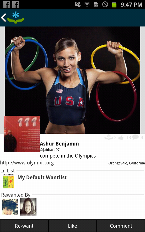 livewants's tweet photo. @lolojones people are using you as an inspiration to want to 'compete in the olympics' http://t.co/3nz5p9LB #Inspire http://t.co/ohnUXNAU