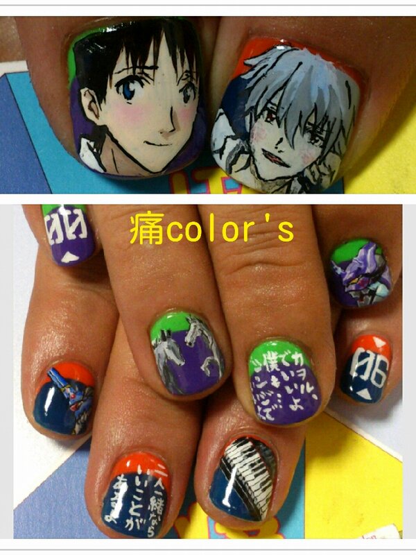 Color Sすずきあい 二頭の馬がお気に入り Colors Sumina メンズエヴァネイル バレンタインも近いので赤面シンジ カヲルくん ﾟw Wﾟ 馬がキてる笑 鈴木 Colors Aiとの合作です Http T Co Cpshjus0