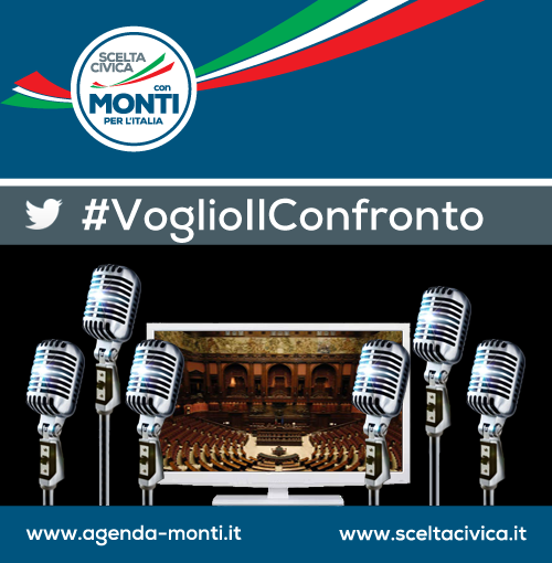 scelta_civica's tweet photo. Io #VoglioIlConfronto perché i cittadini hanno il diritto di conoscere le nostre proposte. E tu? #SceltaCivica http://t.co/eQVZQqvX