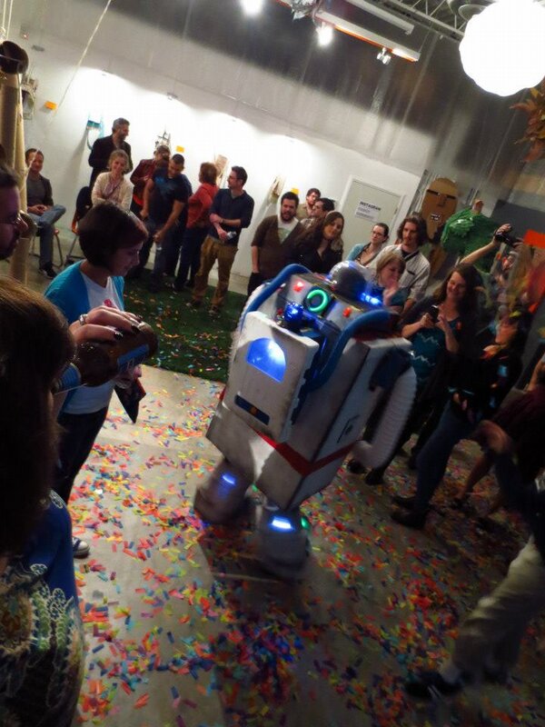 DogPoweredRobot's tweet photo. THANKS-A-BOT to everyone who came to #cardboardartfest! We had a blast, the 'bots won't stop talking about it. http://t.co/m5qt7So4