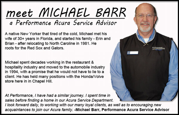 AcuraSouthpoint's tweet image. Employee highlight: Michael Barr.