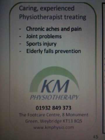 kmphysio's tweet image. Advertising my Physiotherapy service @footcarecentre