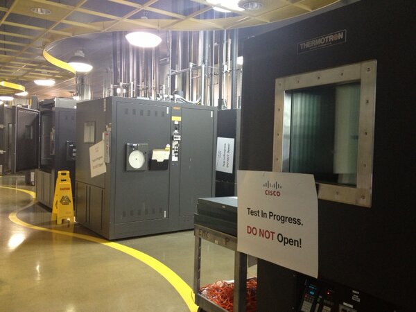KellyMoore83's tweet photo. Temperature and humidity testing chambers in the Cisco Compliance Lab #cisconetriders http://t.co/GiYTLPyg