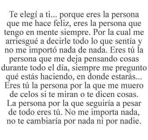 Postdata: Te quiero on Twitter: "Te elegí a ti por estas 