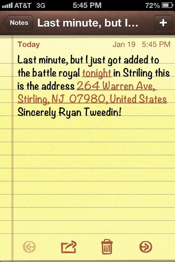 RyanTweedin's tweet photo. Come to my match tonight last minute, but you'll be entertained no doubt ##1 http://t.co/Lv6zp3RY