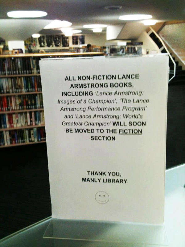 black_dog77's tweet photo. : Latest on Lance the Liar... http://t.co/ZSnAApHp”