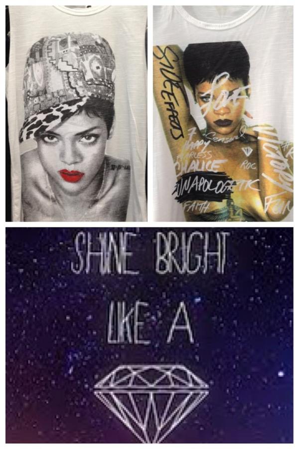 Shine bright like a diamond 🔶 get your rihanna vest from #arcadegirl for £8 each ❤