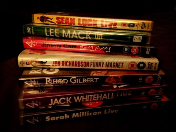 HelenLouise08's tweet image. Doing my bit for HMV, fully stocked on comedy DVDs #SaveHMV