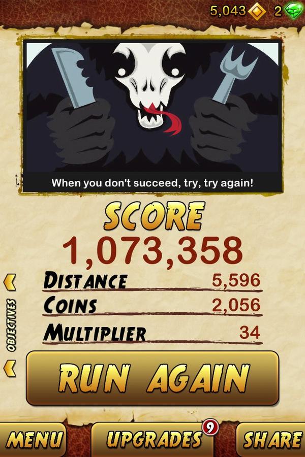 katebris's tweet image. appreciate what I got from multimedia and the Internet lecture today? First million on #templerun2 #fresherproblems
