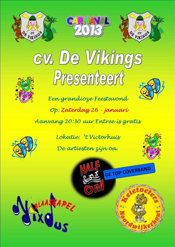 Cv_DeVikings's tweet photo. Komen jullie ook naar onze feestavond ??? Wij hopen u allemaal te zien http://t.co/jZHVhIs6