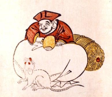 太田記念美術館 Ota Memorial Museum Of Art 新春浮世絵展 見所の作品 鼠と大黒 絵暦紹介の第二弾です 絵の中に安永9年 1780 の大の月の漢数字 正 ニ 四 六 九 十 十一 が隠れています どこに隠されているのかは明日のツイートで Http