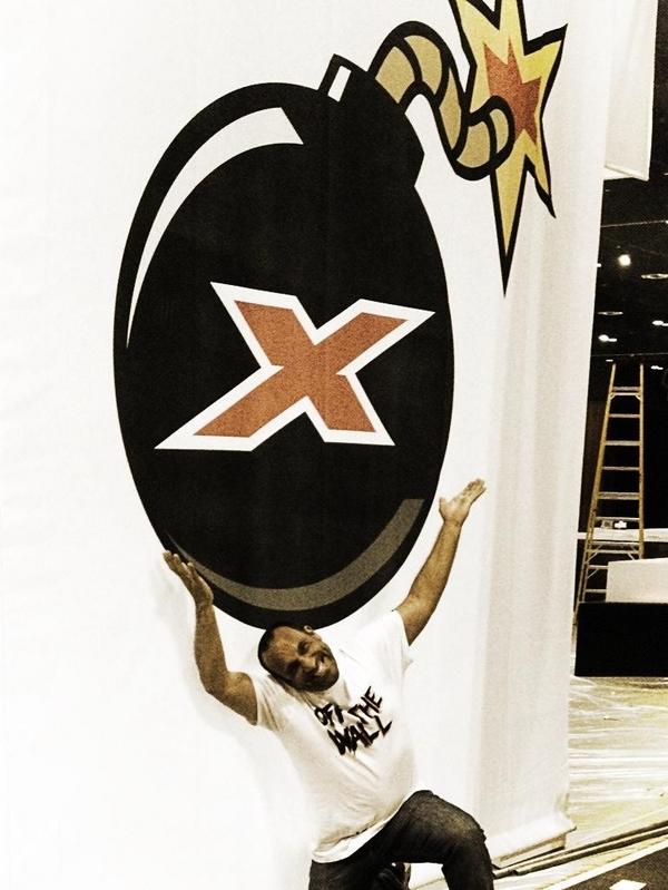 CallawayGolf's tweet photo. Our Creative Director @Callaway_JRod dropping #XBombs while setting up the Callaway booth at the PGA Show -> http://t.co/EEdyZcGo