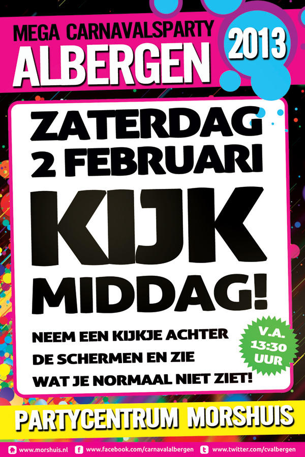 Op za. 2 februari geven we een kijkje achter de schermen tijdens de opbouw het evenement! #welkom #kijkmiddag #Albergen