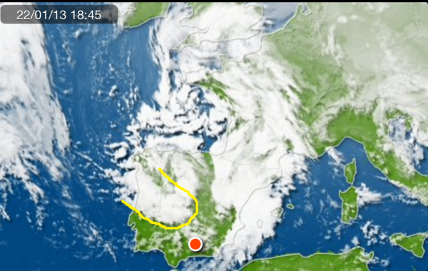 se sigue acercando y con buena pinta de traer precipitación.