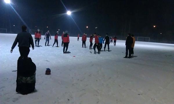 De eerste veldtraining van 2013 bij ASV'33.  Het veld was niet echt hard