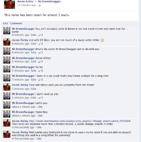 MrBrownSwagger's tweet photo. Trolled the 'musical artist' who thought he would steal my name http://t.co/rdpkIYxz