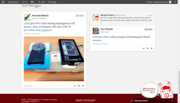 BangkrutBos's tweet photo. Yg pernah belanja di toko kokoh, ayo di twitpic ke kokoh, nanti kokoh pajang di web oe kaya gini http://t.co/32HqexqF