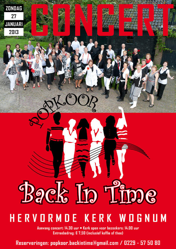 Zondag voorjaarsconcert # popkoorBackinTime in de Hervormde kerk in Wognum aanvang 14.30uur.