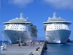 OfficialRCCL's tweet photo. Independence of the Seas &amp; Jewel of the Seas meet in St Maarten today for the start of their Caribbean Isles itenary! http://t.co/2qD8l1Ul