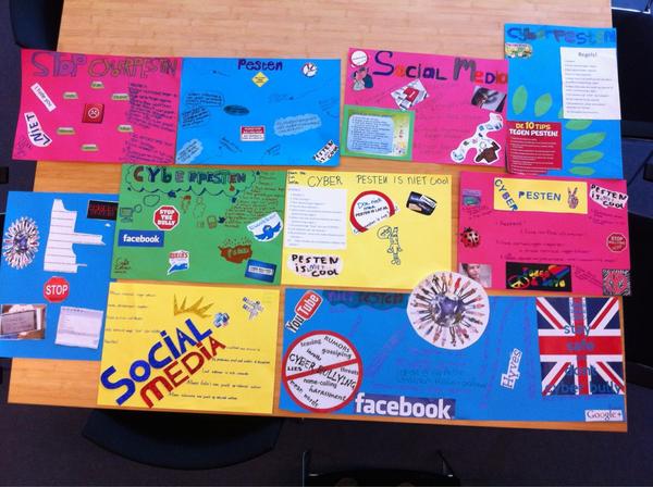misskruizinga's tweet image. Posters gemaakt door leerlingen van #1hE als afsluing van de Social Media cursus!
