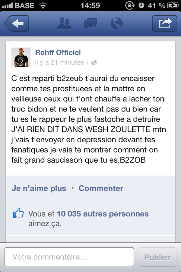 EzraSierra's tweet photo. Tu lâches des status comme ça sur Facebook ? #BahBravoMoray http://t.co/u0xffXLA