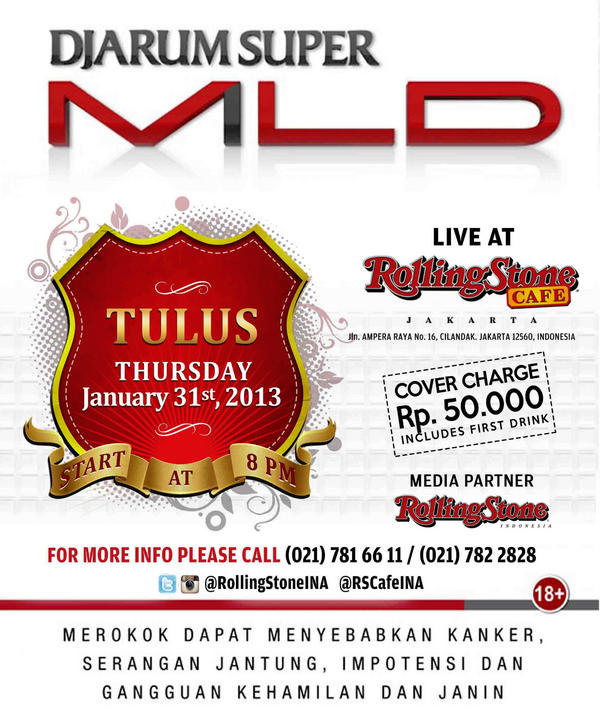 <a href="/MLDSpot/">MLDSPOT</a> presents <a href="/tulusm/">Tulus</a> , Thursday January 31st13,8pm @RSCafeINA Cover charge 50ribu,info: 021.7822828 <a href="/temantulus/">Teman Tulus</a>