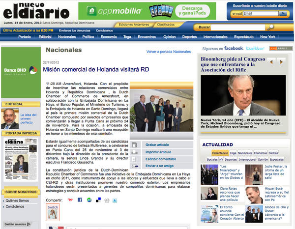 DD-CC trade mission last November 2012
