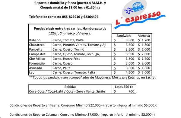 L_Espresso's tweet photo. Si gana Chile, reparto gratis en #Calama #Promo http://t.co/tpsIZIAs