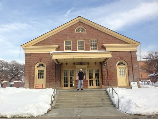 redemptionfall's tweet image. In front of the post theater @ U of U - host of our sneak preview tomorrow #sundance2013