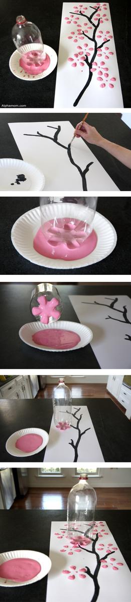 extraprepare's tweet image. Painting a tree using a bottle.. So simple this is.. :-) Tutorial Source: alphamom.com #DIY