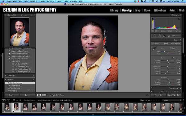 benjaminluk's tweet image. Editing @agavespirits headshots while killing the last of my @Bruichladdich PC9. Home studio shot. Good? #myworkflow