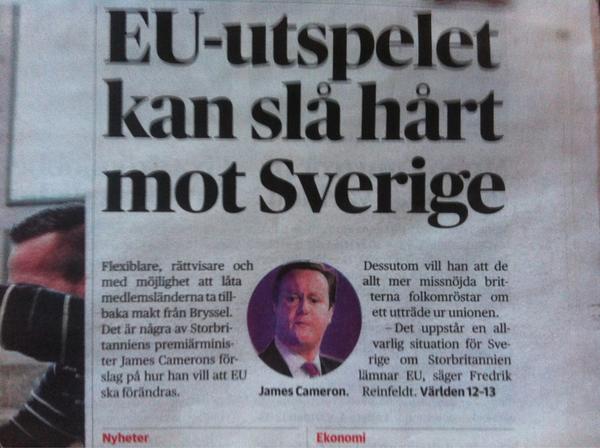 nigelmackay's tweet image. David Cameron has obviously made a massive impact in Sweden - thought they were his biggest allies in EU?