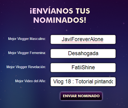 kuady's tweet image. nominados al #Vlogfest @divacartagenera @fati_shine y @Desahogada